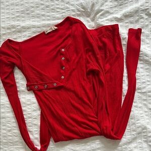 the line by k asymmetrical red dress